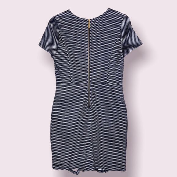 NWT Kensie Black & White Checkered Knit Zipper Skirt Dress Women's Size M - Picture 4 of 11